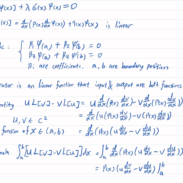 应用偏微分方程10 Sl问题2 齐次边界，线性算子，拉格朗日等式 