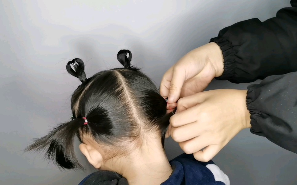 儿童短发发型扎法步骤图片