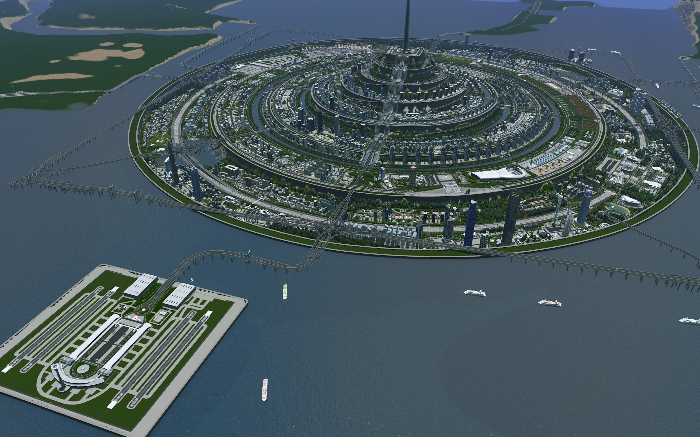 都市天际线打造超梦幻七水之都实况全过程