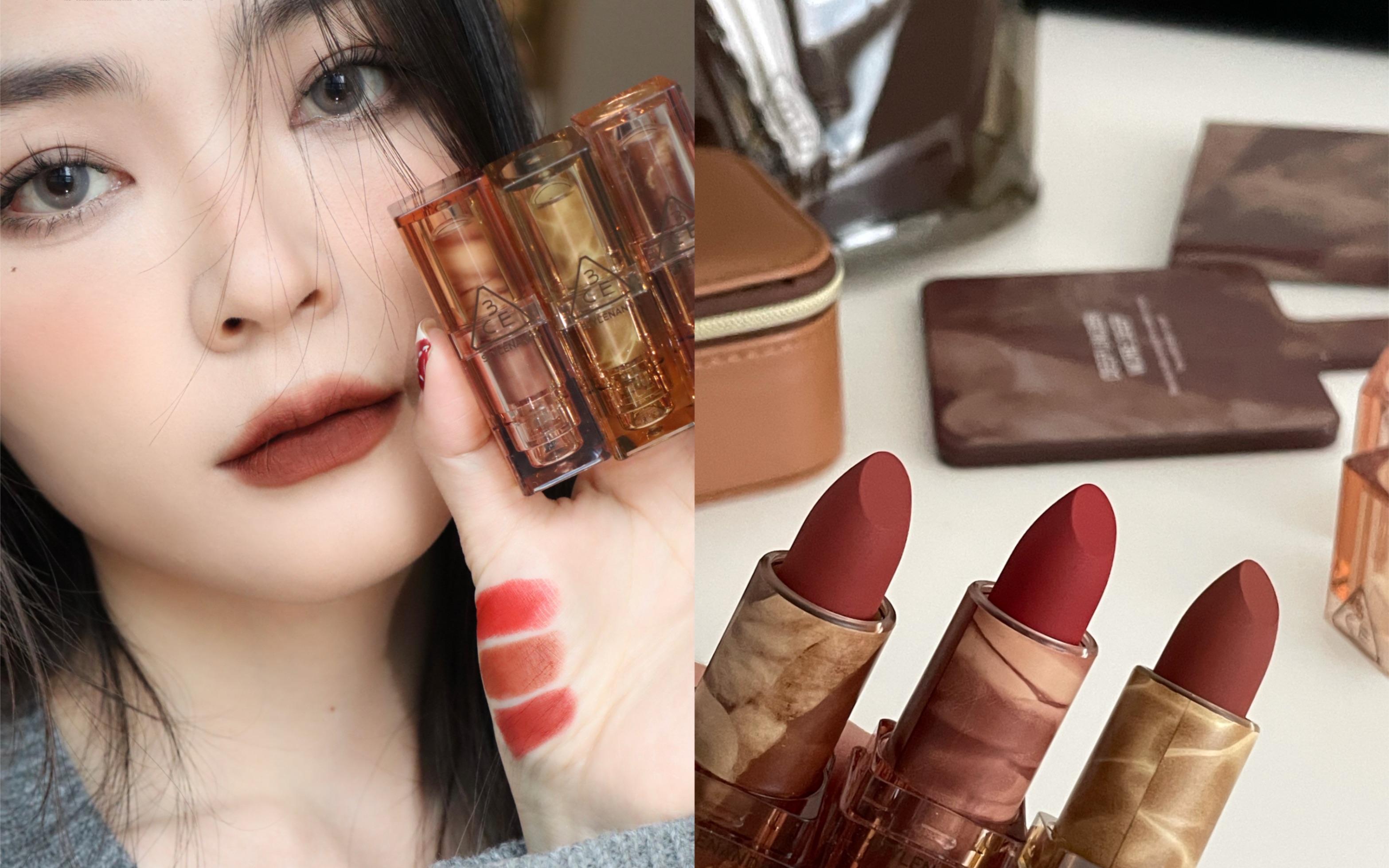 无滤镜试色|3ce暮色口红|光看包装就爱上!