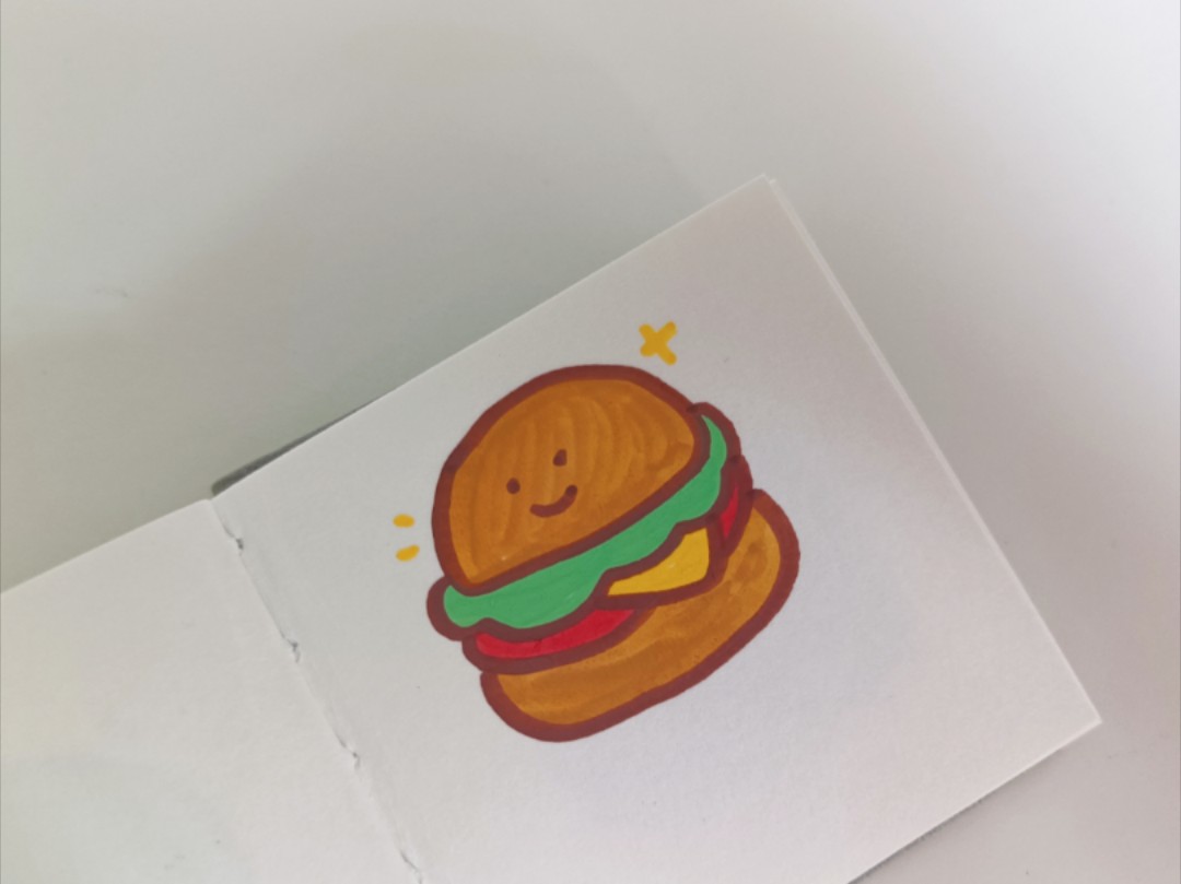 如何用马克笔画出口感十足的汉堡?