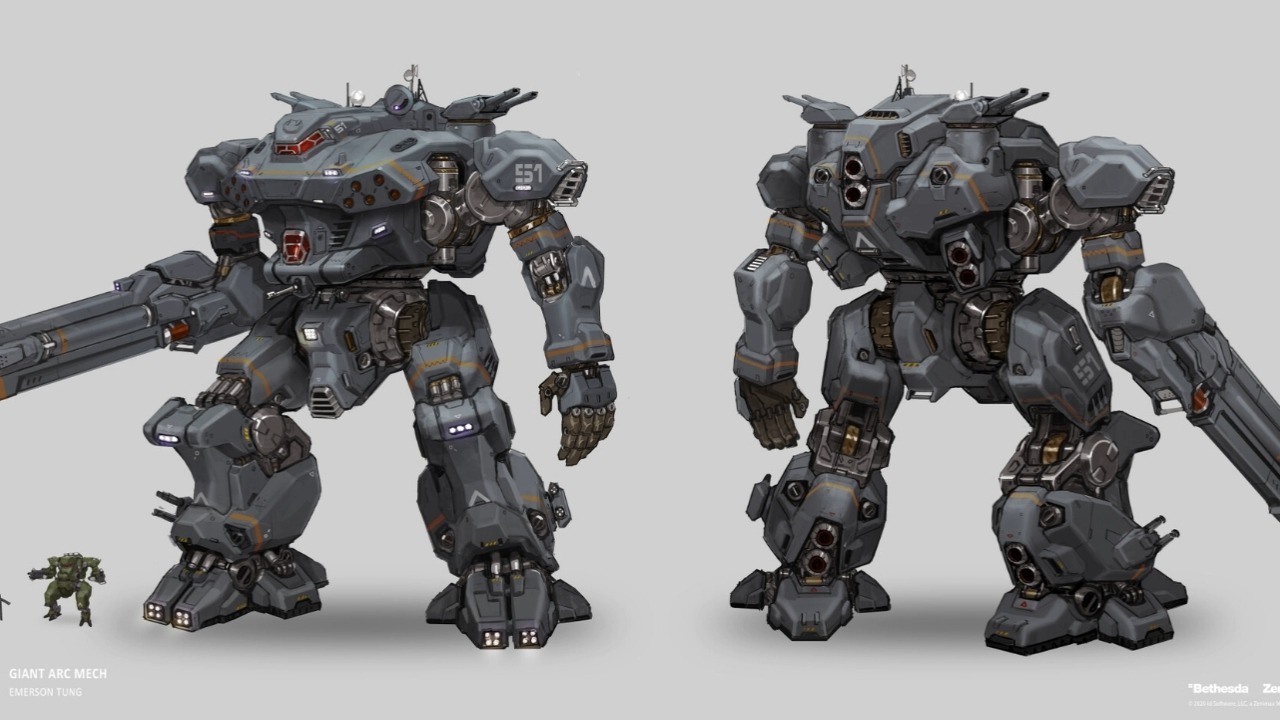 《毁灭战士:永恒》巨型arc机甲艺术图和概念图
