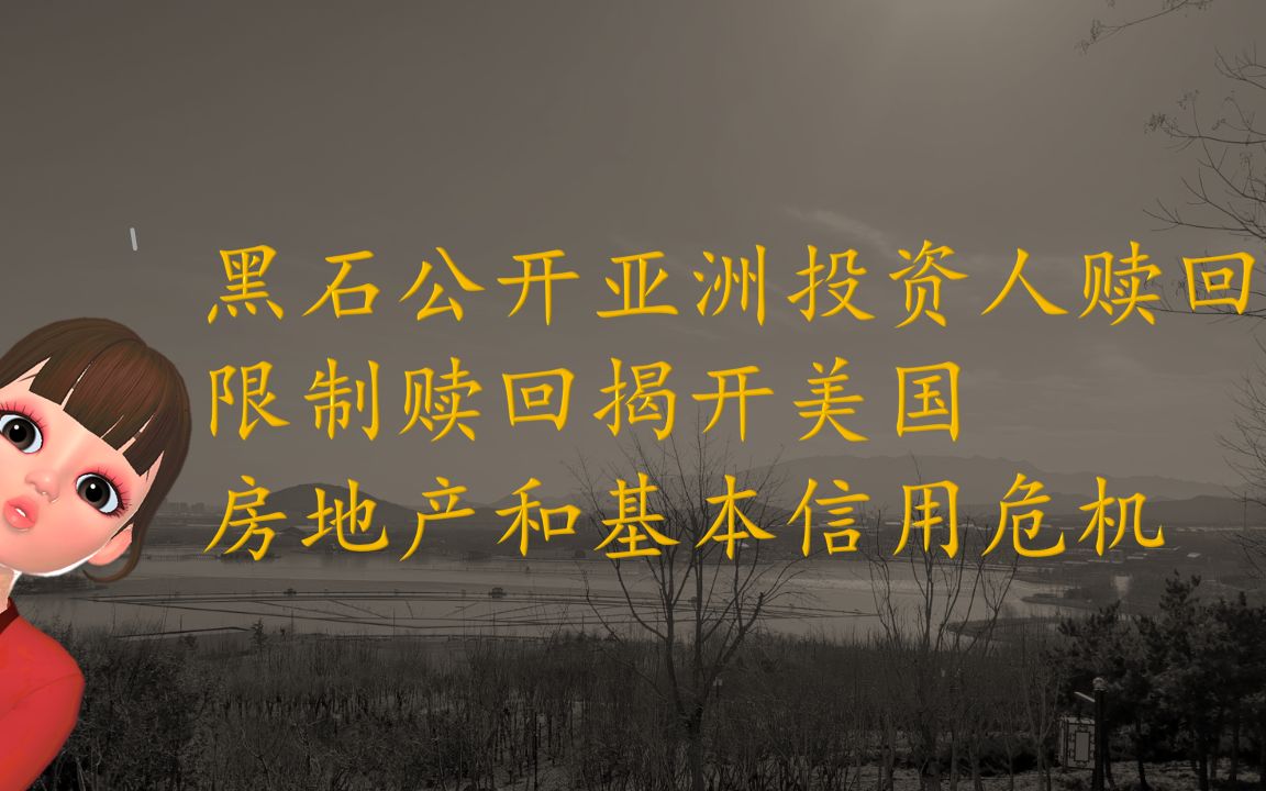 黑石公开亚洲投资人赎回,限制赎回揭开美国房地产和基本信用危机哔哩哔哩bilibili