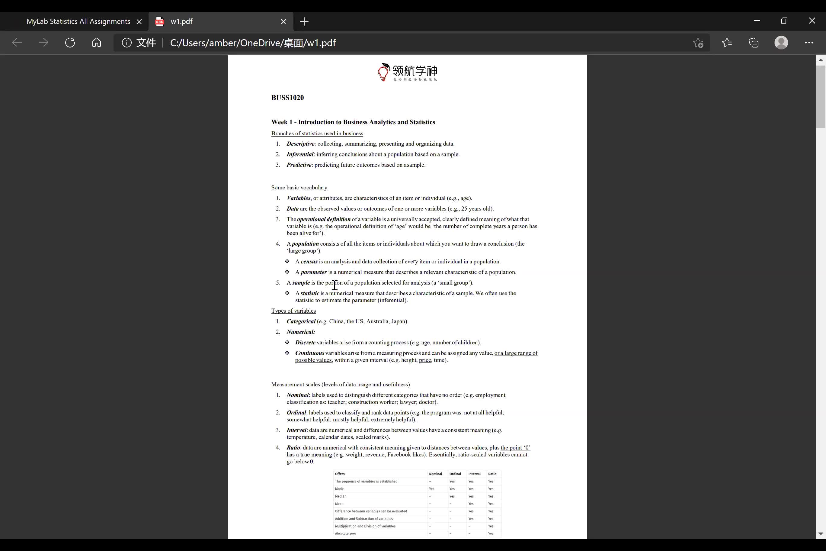 [图]学神BUSS1020第一周homework免费讲解课2021S1