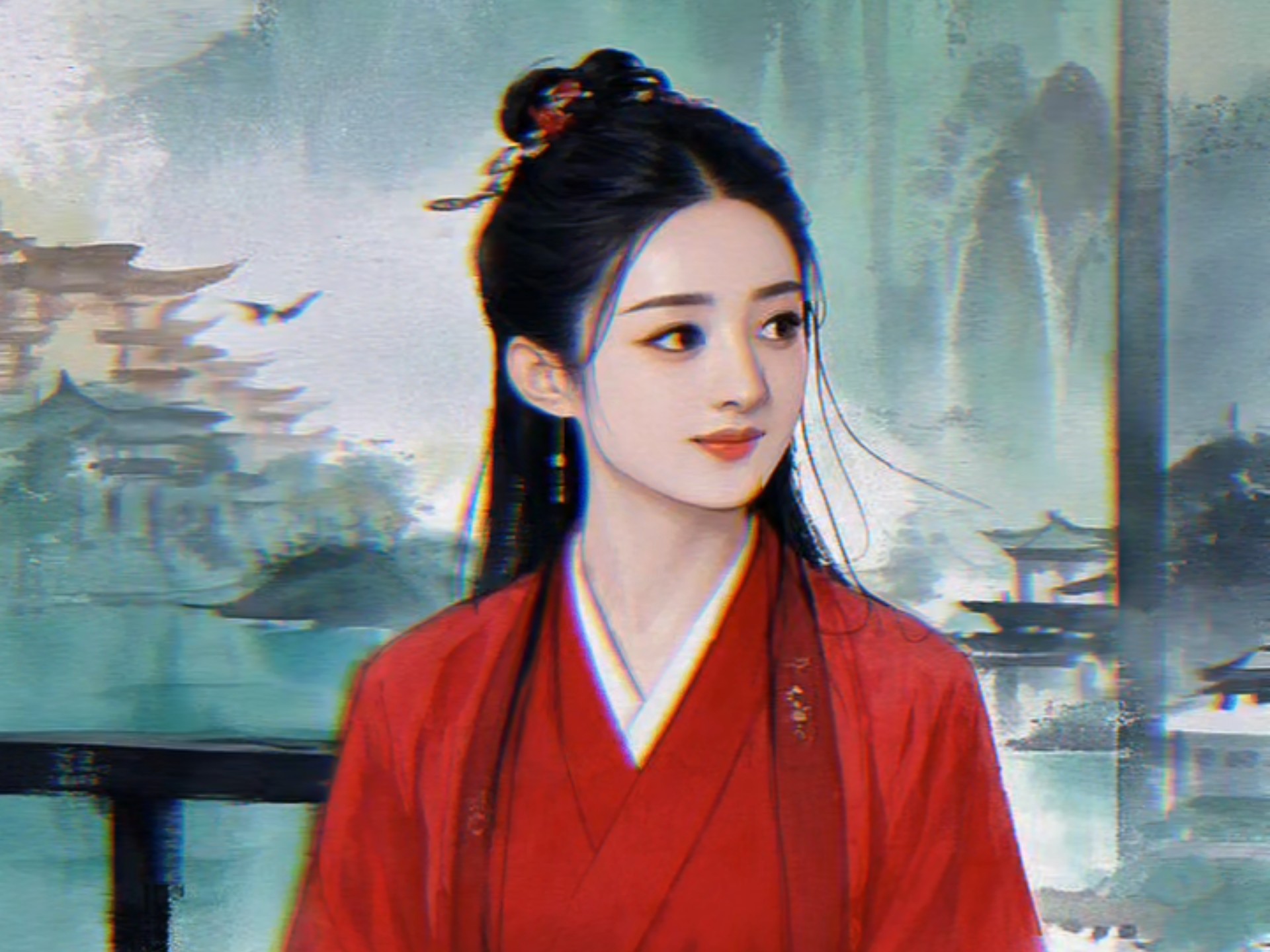 赵丽颖|红衣古装|水墨风