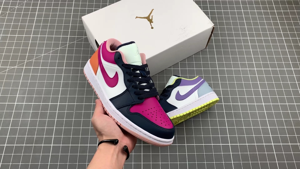 7615air jordan 1 low 粉紫鸳鸯aj1乔1低帮休闲板鞋 同步官方配色