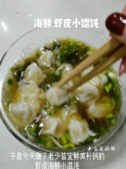 紫菜虾皮馄饨 海鲜馄饨 儿童补钙 菜谱哔哩哔哩bilibili