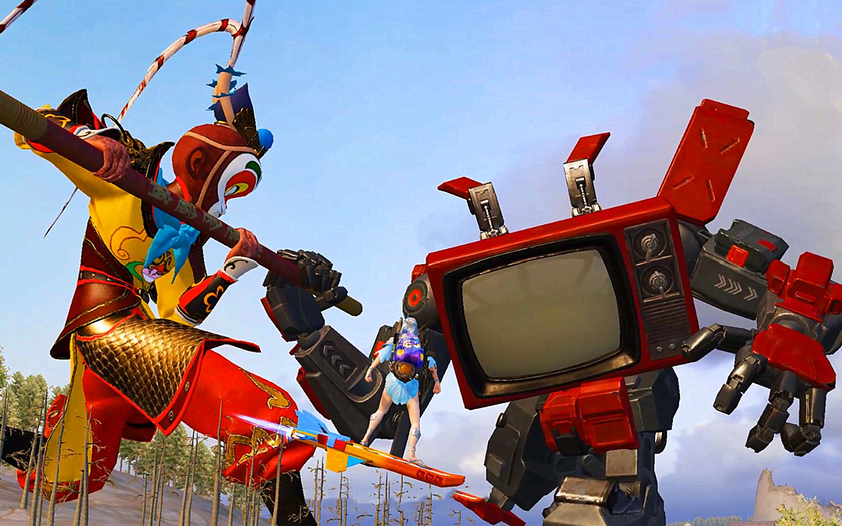 宅女喵小七:孙悟空单挑电视怪兽,火箭弹愤怒出手,上演降妖大战