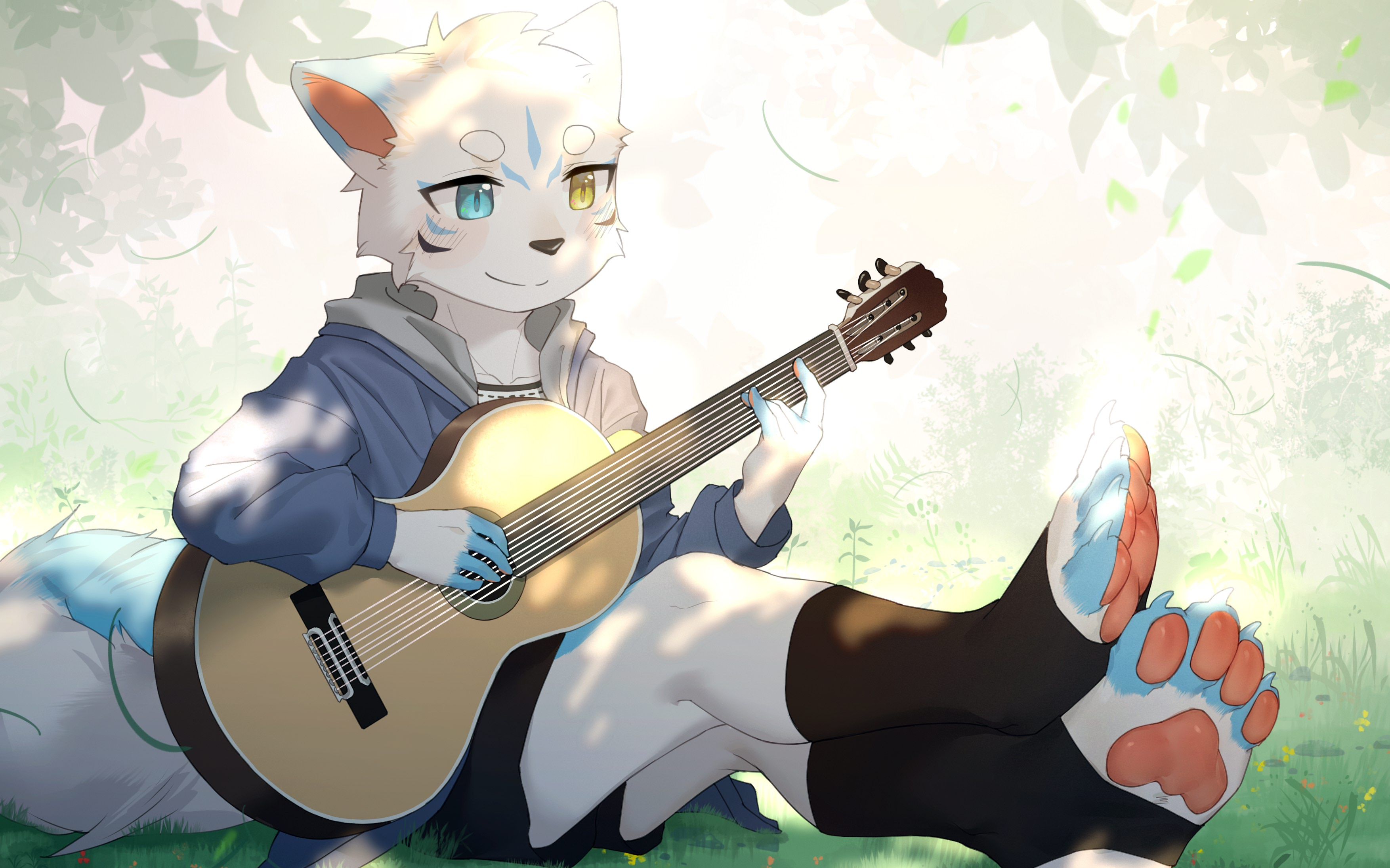 【furry绘画】树荫下可爱兽太_哔哩哔哩_bilibili