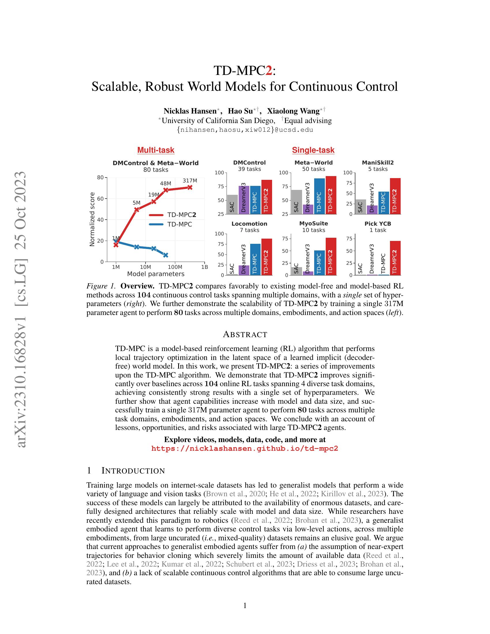 TDMPC2: Scalable, Robust World Models for Continuous Control哔哩哔哩bilibili