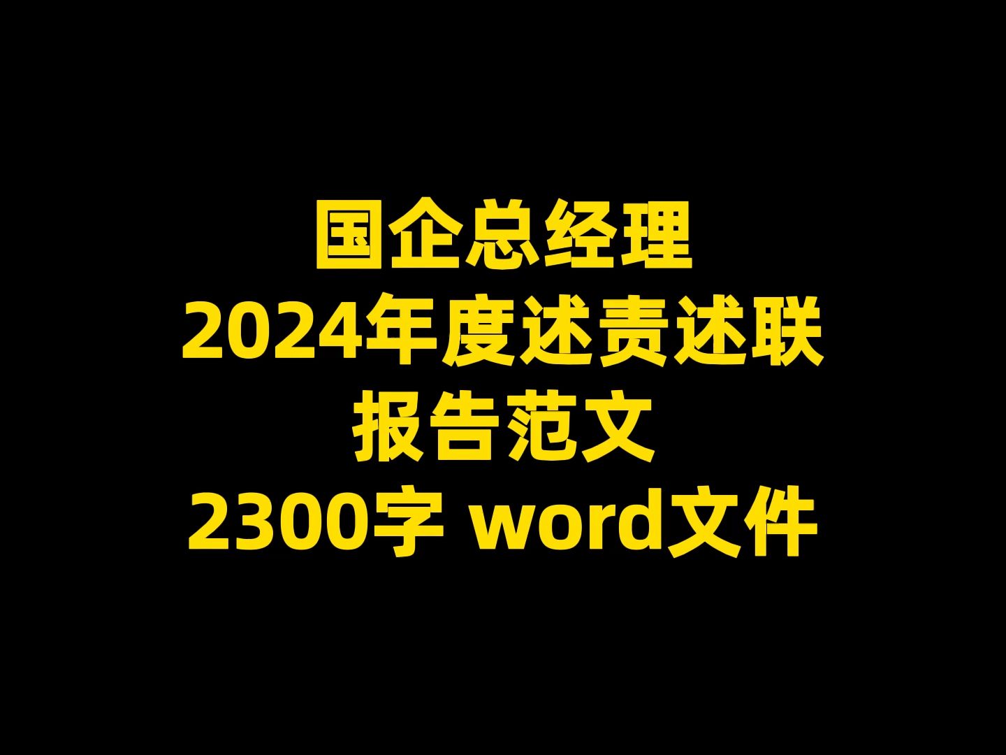 某国企负责人2024年度述职述责报告范文 2300字 word文件哔哩哔哩bilibili