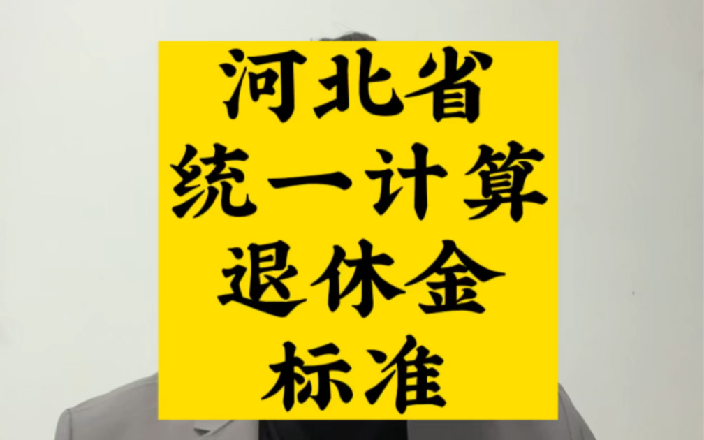 河北省统一计算退休金标准哔哩哔哩bilibili