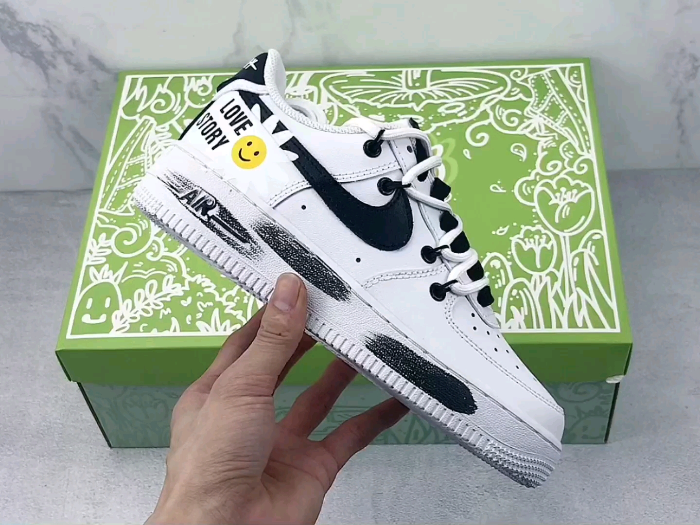 【大山制造】空军 权志龙 笑脸 绑带 nike air force 1 fontanka运动