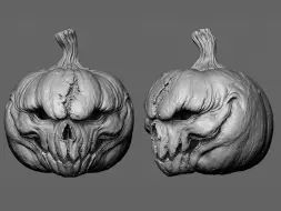 Download Video: 【zbrush雕刻】风格化南瓜怪模型制作，适合0基础入门ZB的案例教程