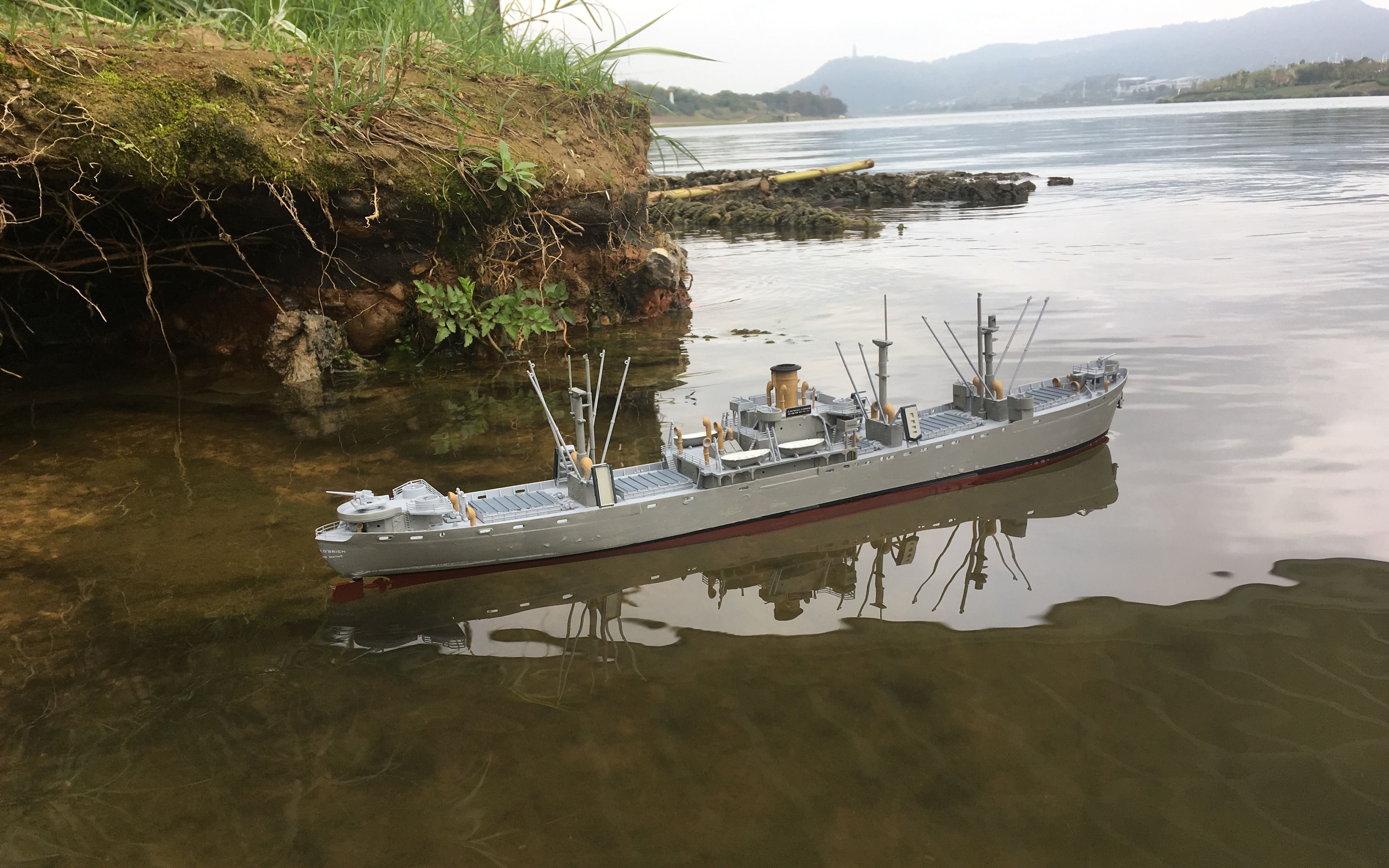 350比例自由轮rc模型船首航