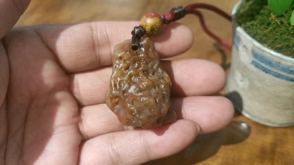 玛瑙共生原石吊坠#城市推荐官#戈壁玉