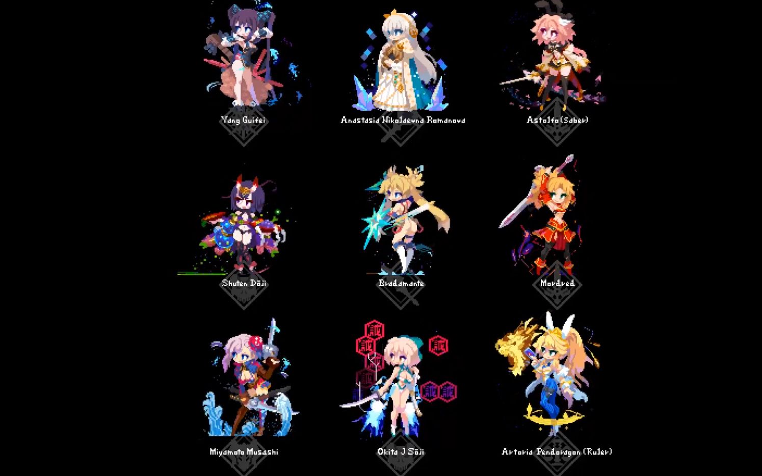 fgo像素角色丝滑60帧!看看有你的老婆吗?