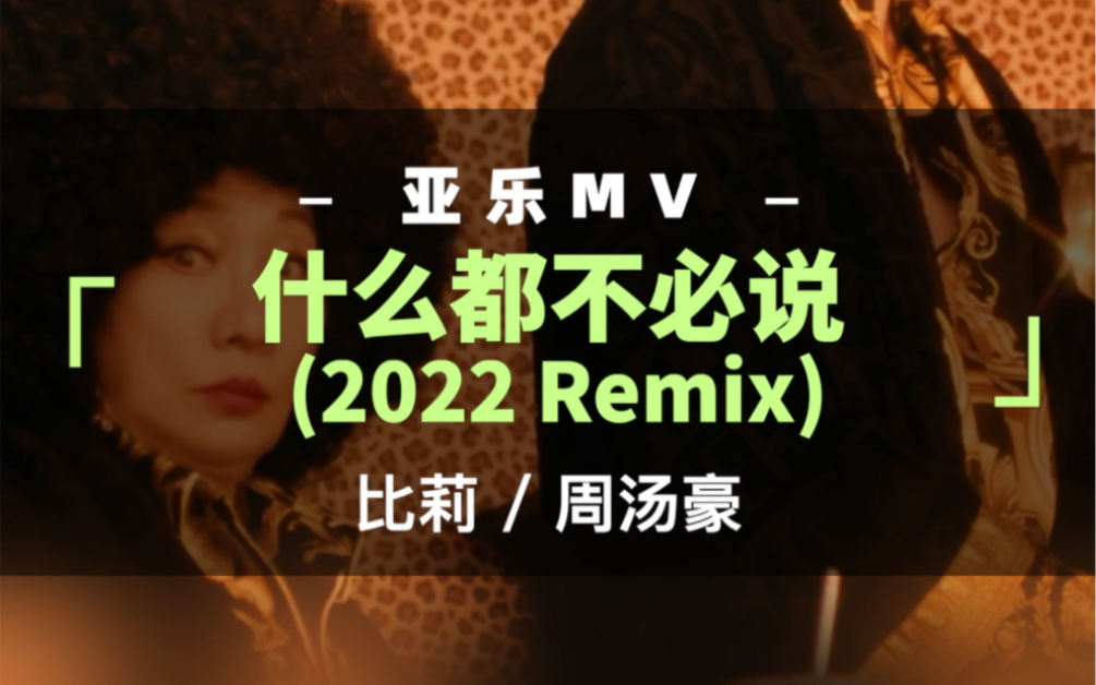 [图]亚乐MV｜什么都不必说（2022remix）-比莉、周汤豪