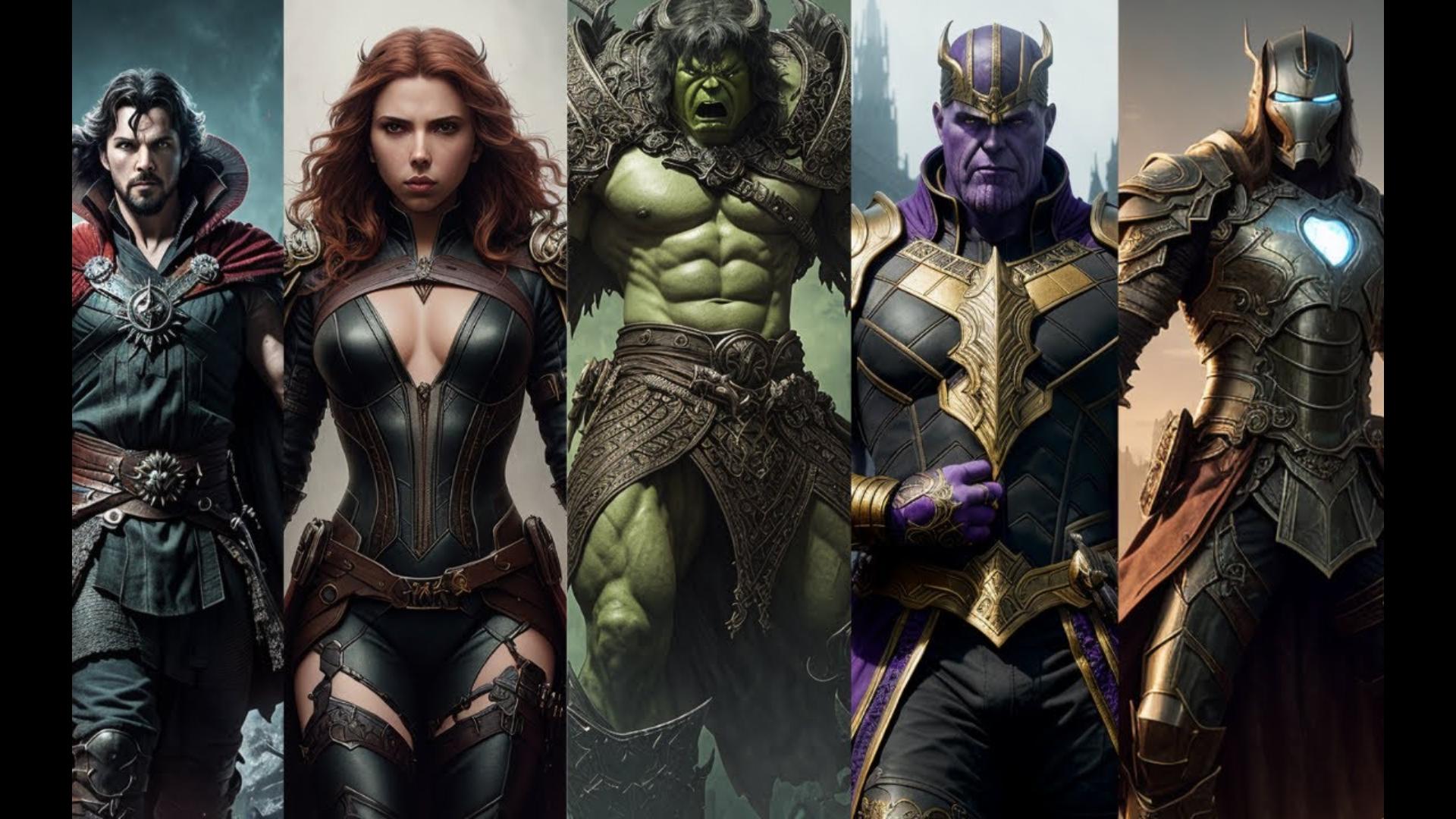 ai制作 哥特式幻想风格漫威角色