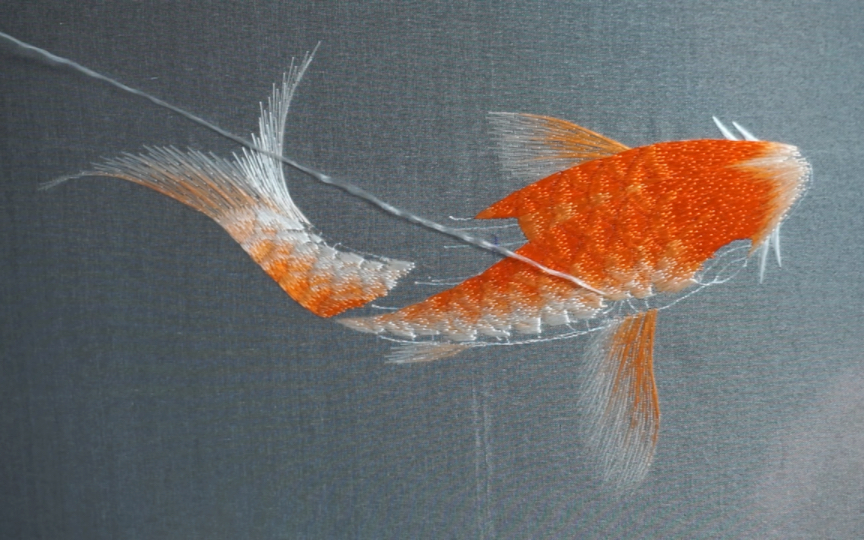 蜀绣日常:绣鱼_哔哩哔哩_bilibili