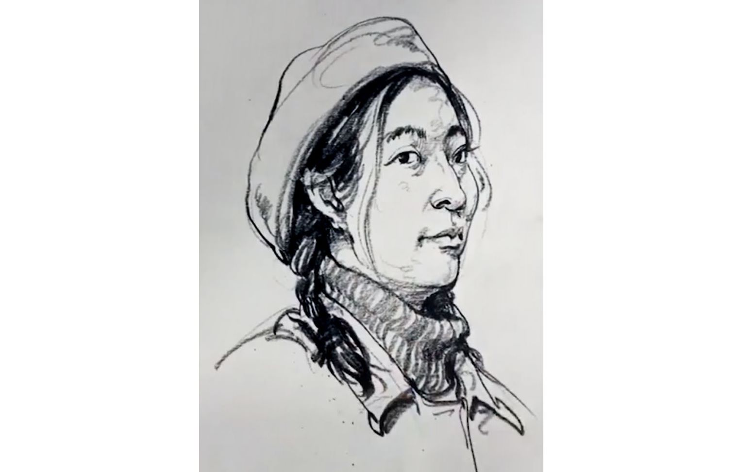 【速写】速写头部局部-戴帽子女 via: 游华明老师