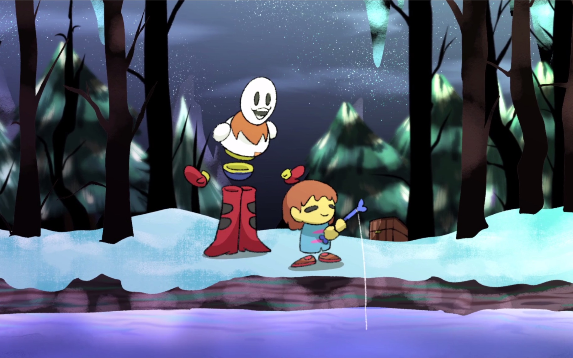 【undertale动画】姜太福钓鱼,愿者上钩(作者:放浪がえる)_哔哩哔哩