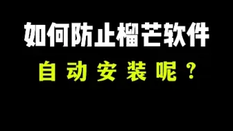 如何防止榴芒软件自动安装