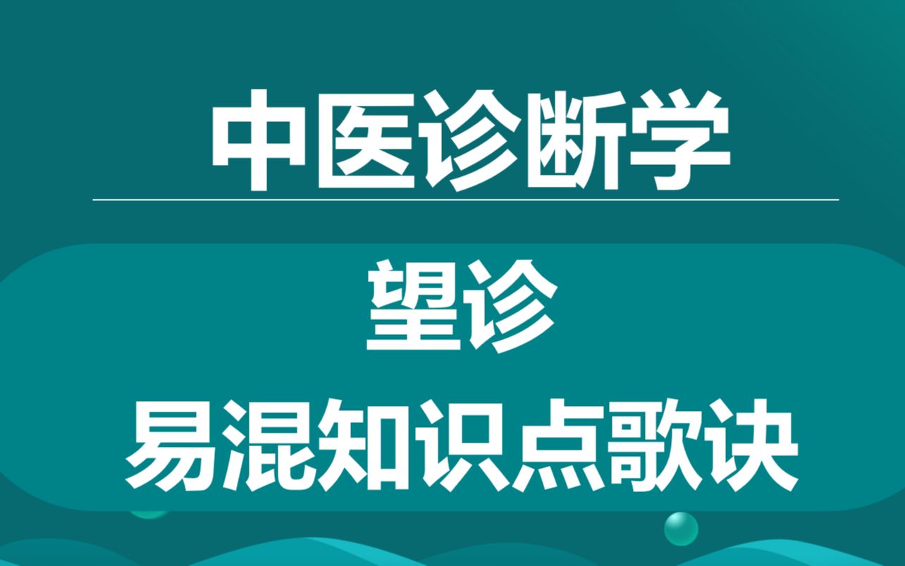 [图]中医诊断学望诊易混知识点歌诀，如虎添翼，助力笔试