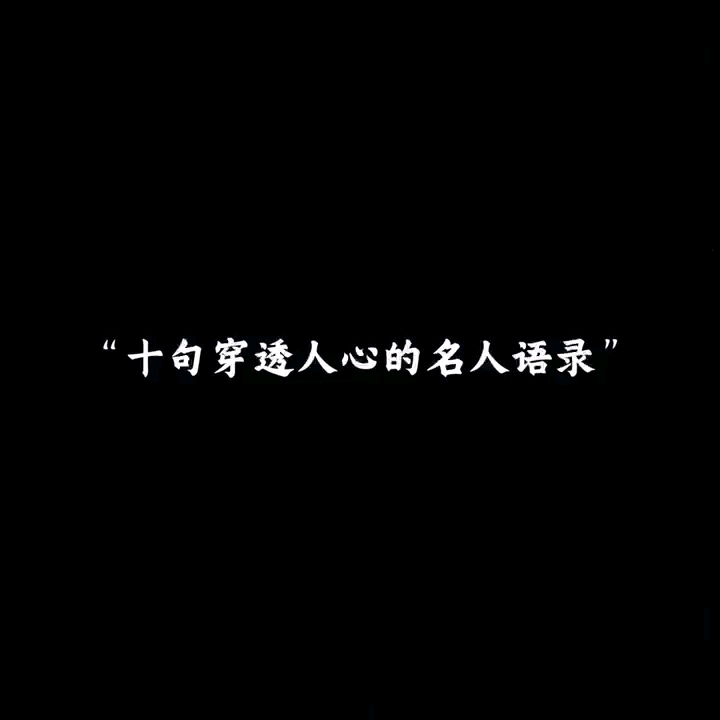 “十句穿透人心的名人语录”哔哩哔哩bilibili