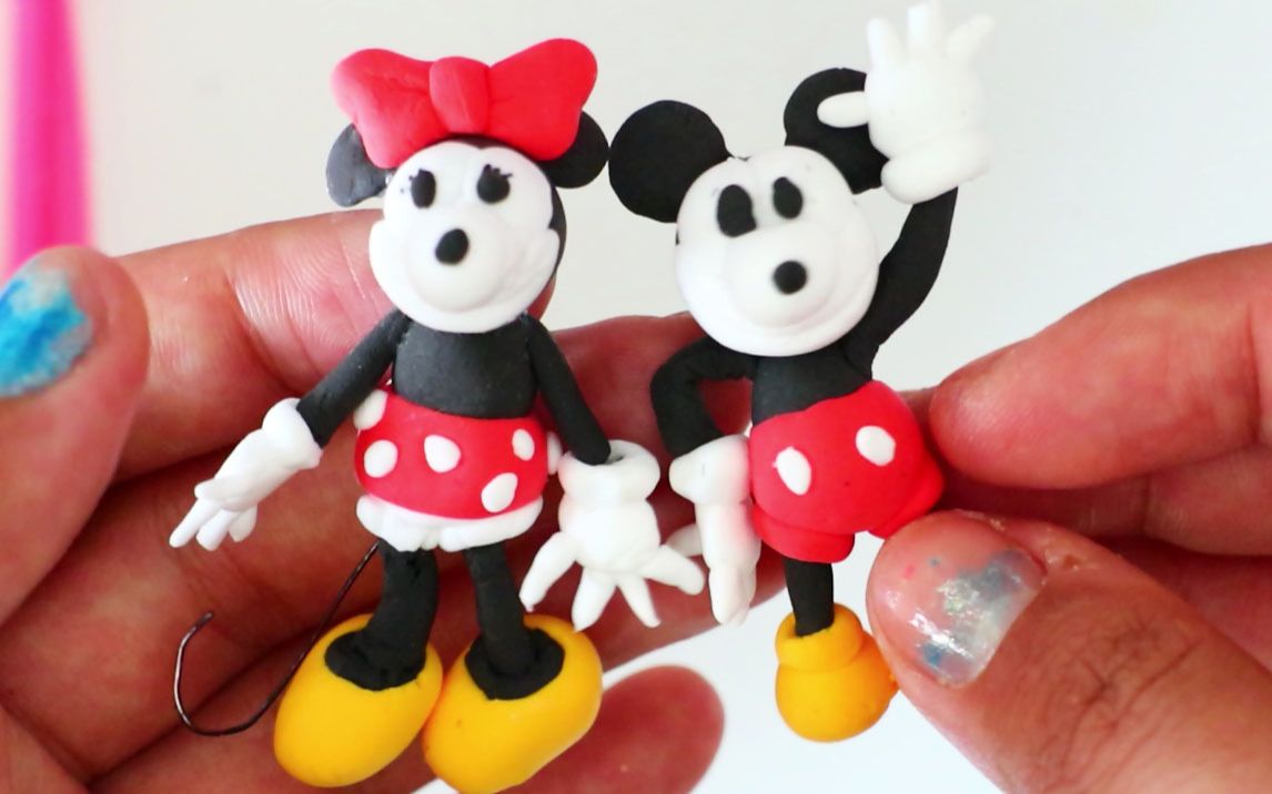 玩泥巴手工轻粘土diy来一个米妮