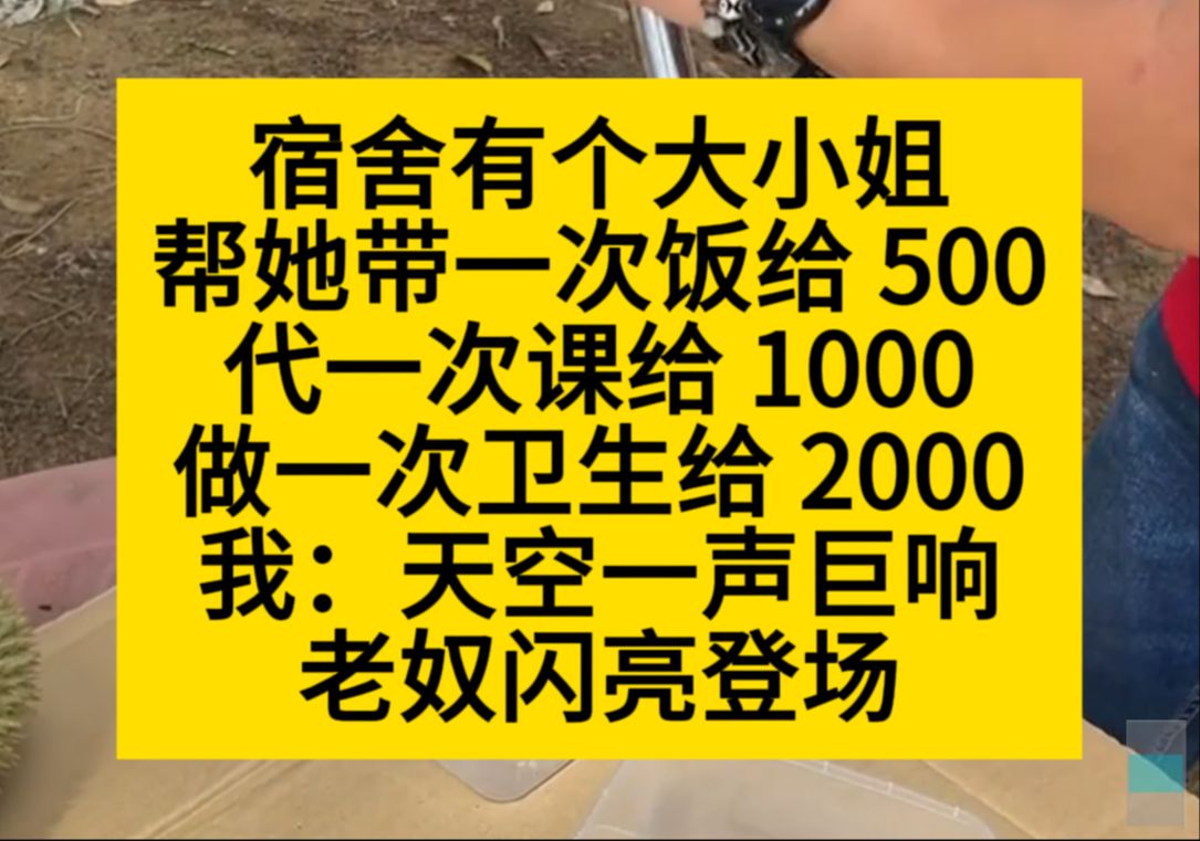 宿舍有个大小姐,帮她带饭给500代课给1000,我:天空一声巨响,老奴闪亮登场……小说推荐哔哩哔哩bilibili