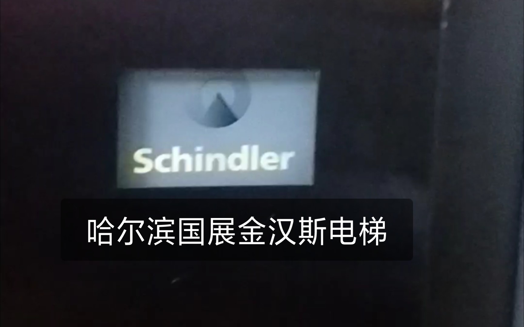 哈尔滨国展的金汉斯电梯好好的玻璃幕板放上了铁板..哔哩哔哩bilibili