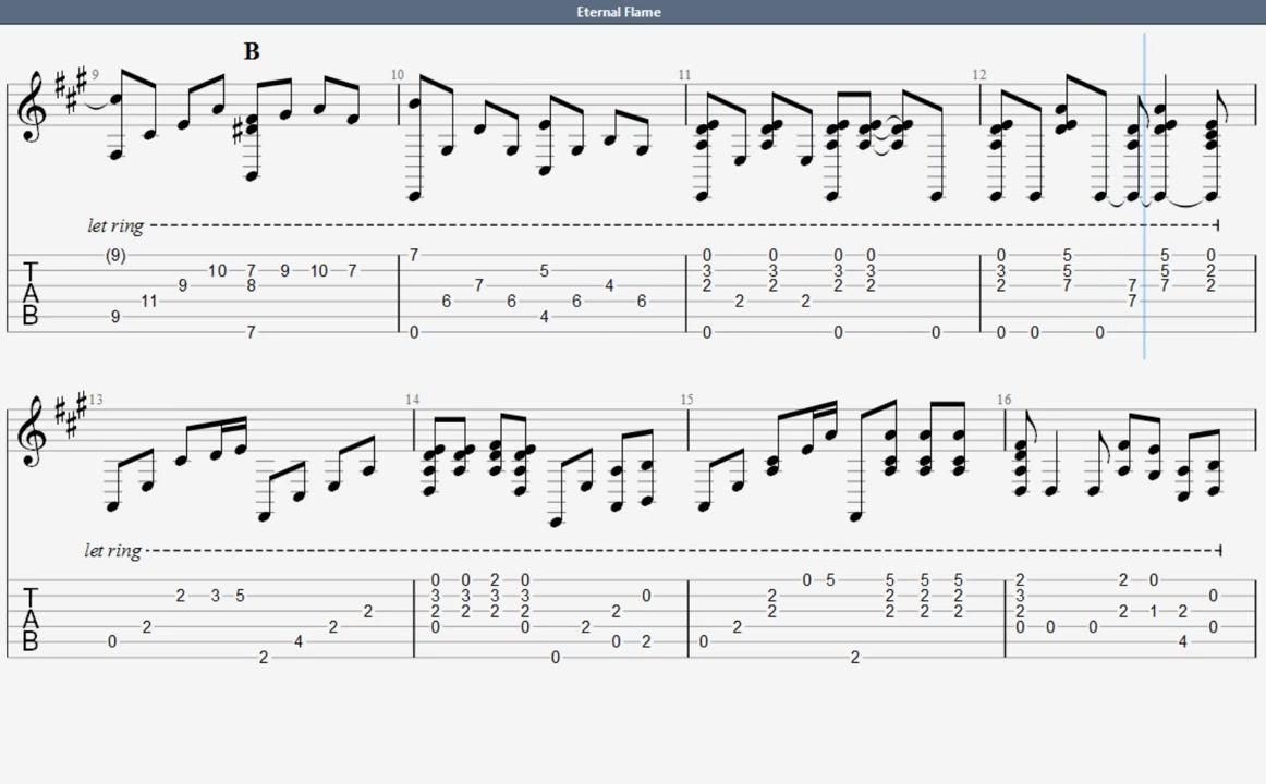 eternal flame - the bangles - tab