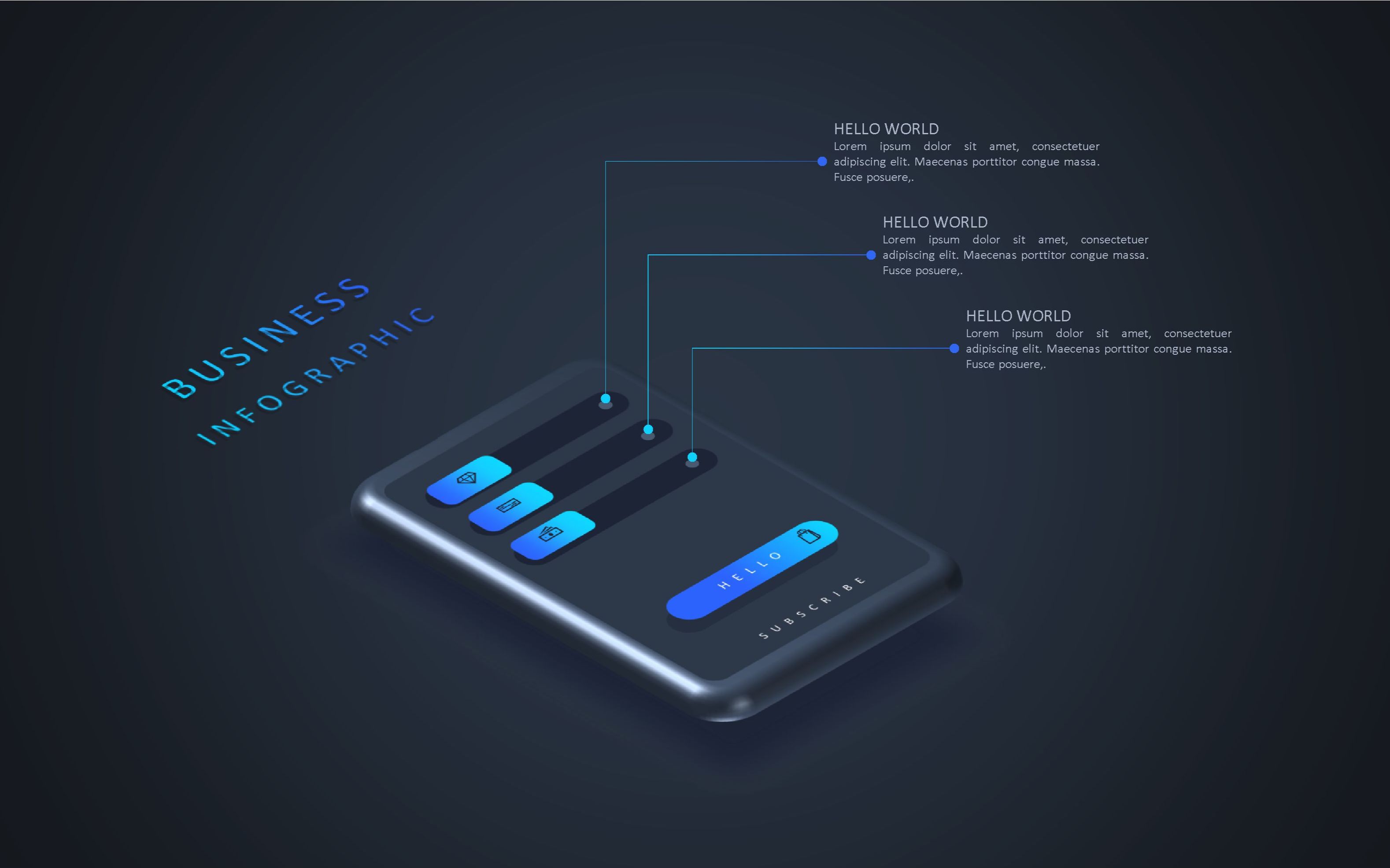 三维等距超酷商务信息图形app概念设计ppt