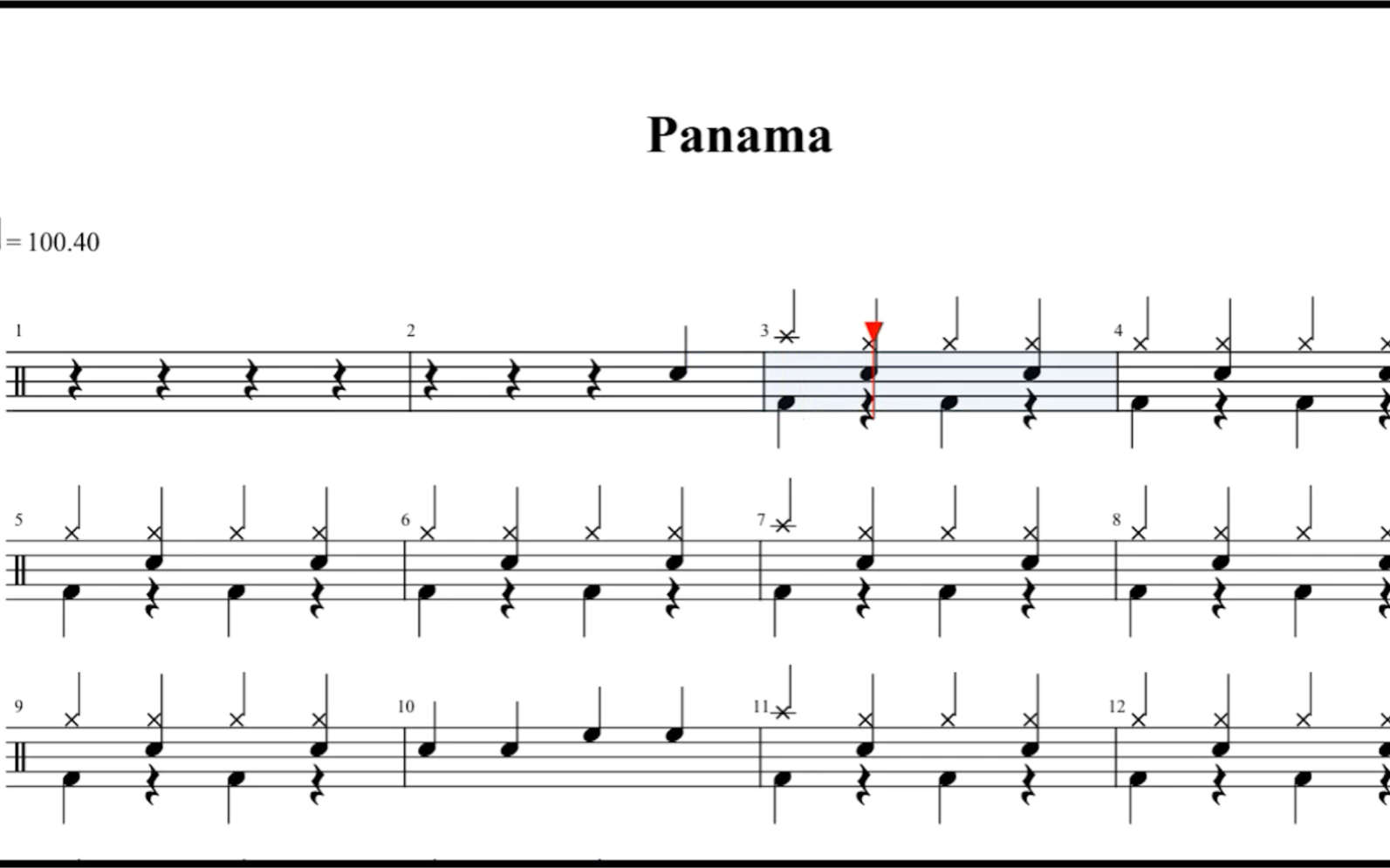 [图]架子鼓入门歌曲《Panama》动态鼓谱分享