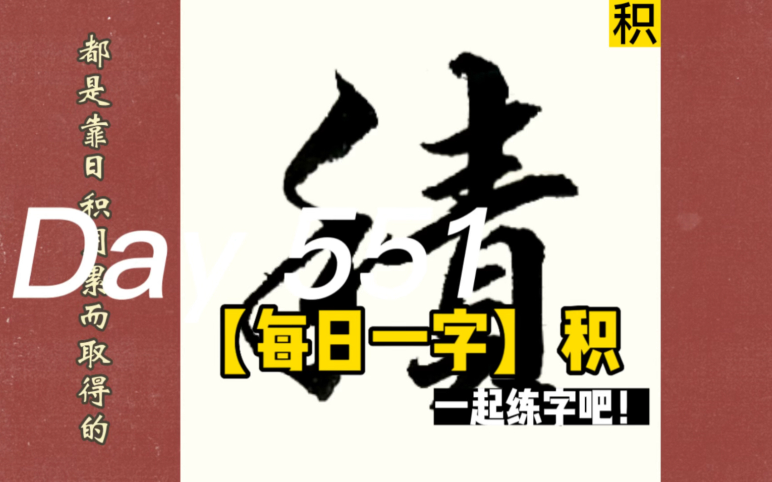 【每日一字&格言】积——天下之势,以渐而成;天下之事,以积而居.哔哩哔哩bilibili