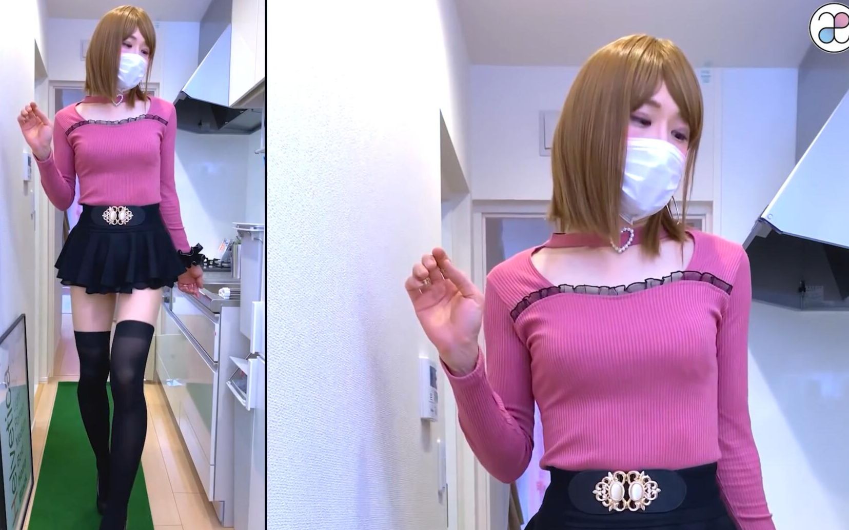 【女装大佬k-shi】长筒袜 超短裙 被剪掉的片尾