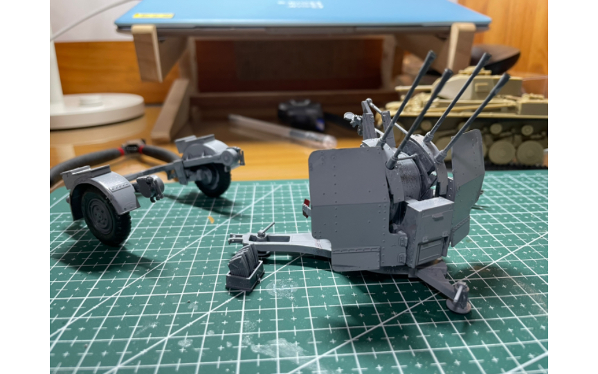 1:35二战德国四联装20mm高射炮模型拼装