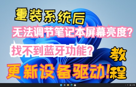 如何更新设备驱动?(重装系统后部分设备无法正常工作)哔哩哔哩bilibili