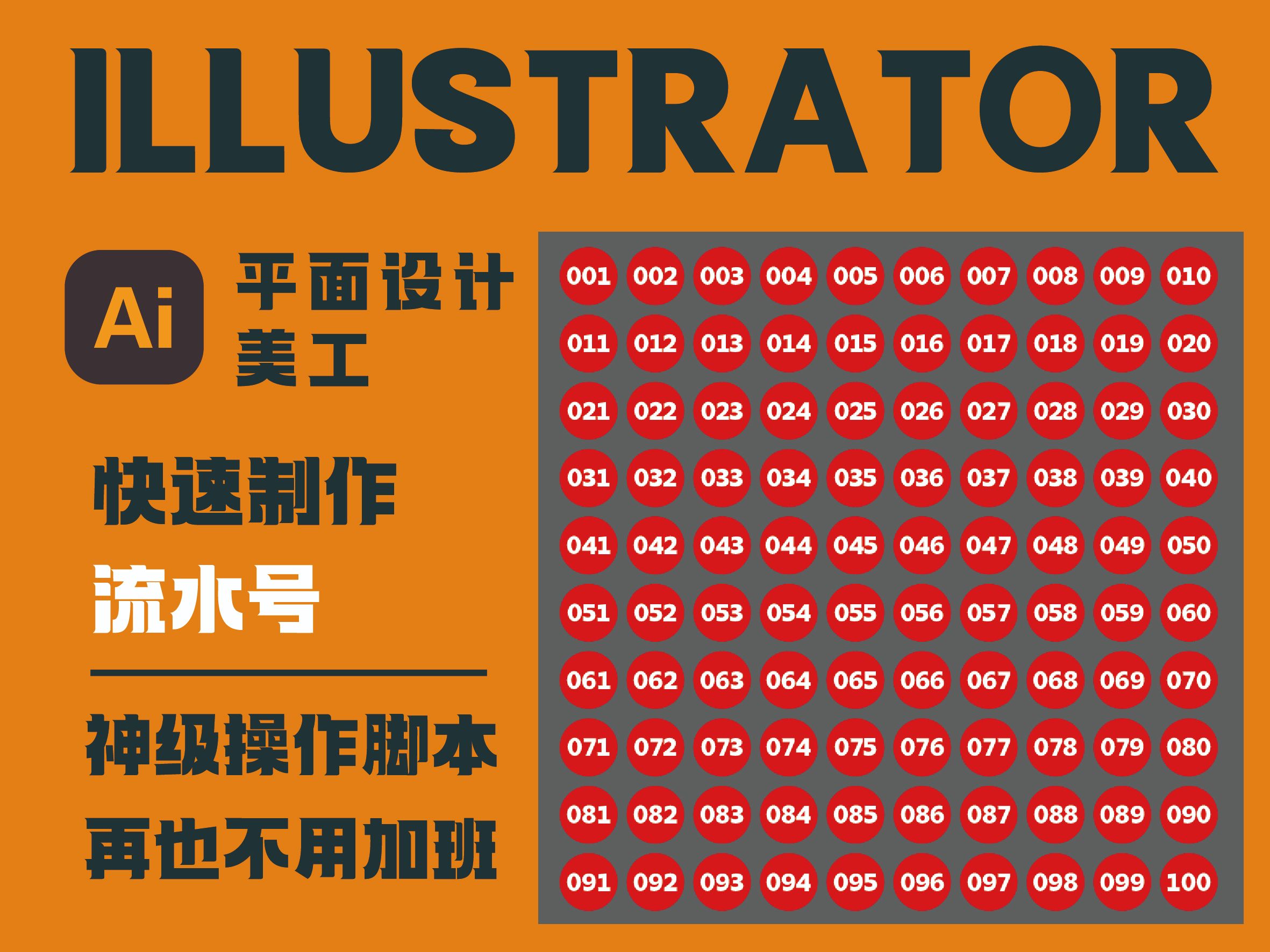 Adobe Illustrator AI 快速制作流水号脚本插件神器 再也不用担心加班啦哔哩哔哩bilibili