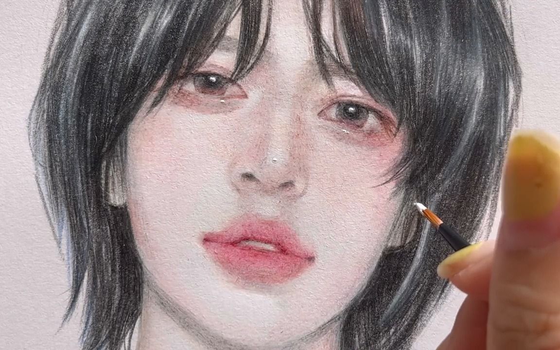 【彩铅画】txt beomgyu -手绘速写过程