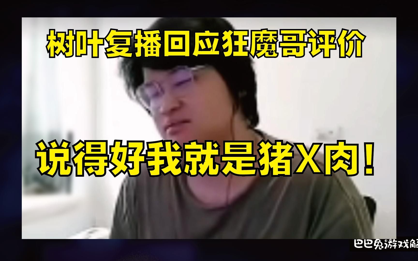 [图]树叶复播再次道歉：狂魔哥说得好！我就是猪X肉！再播两年就退网了