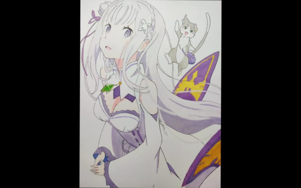 马克笔手绘爱蜜莉雅re从零开始的异世界生活