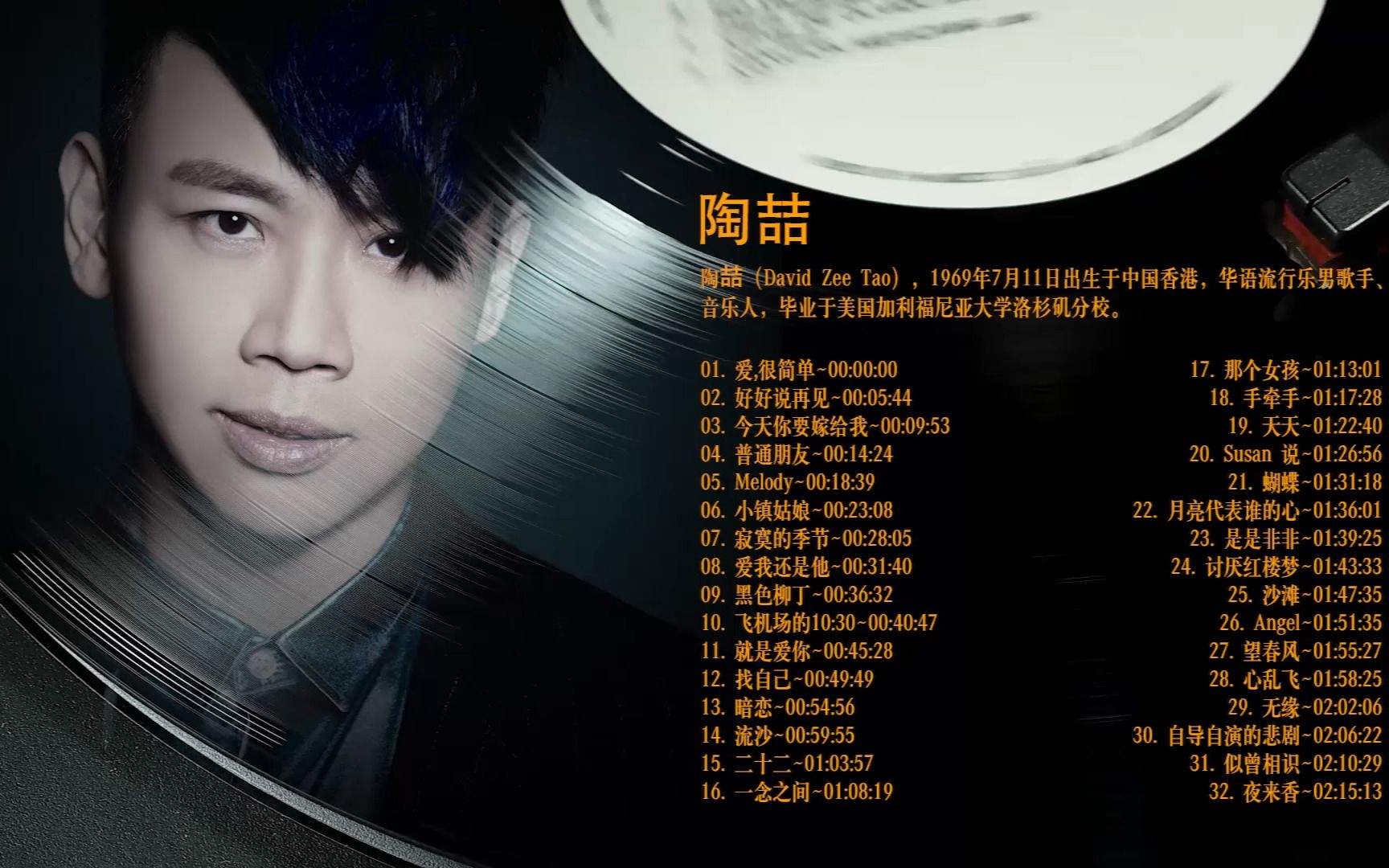 活动  华语r&b音乐教父 歌声委婉动听 太美妙了 高品质 无损音质 陶喆