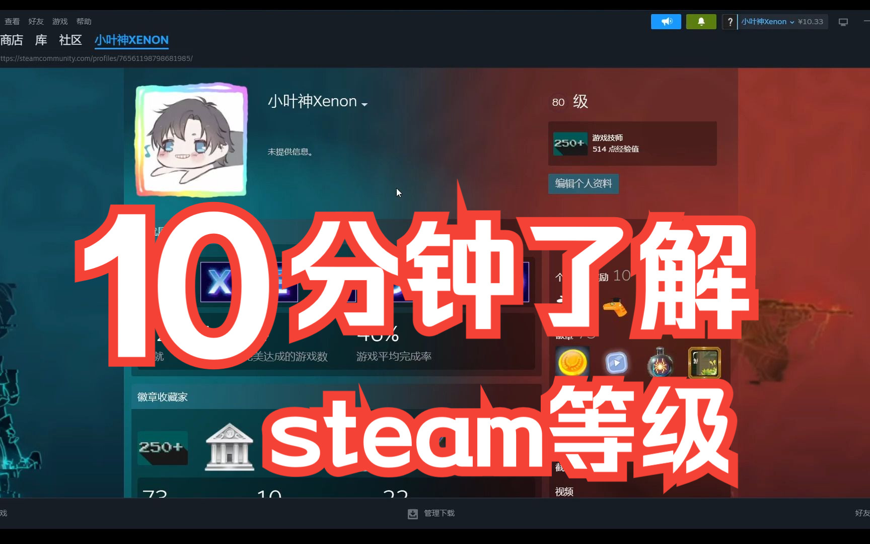 如何给你的steam账户等级提升演示