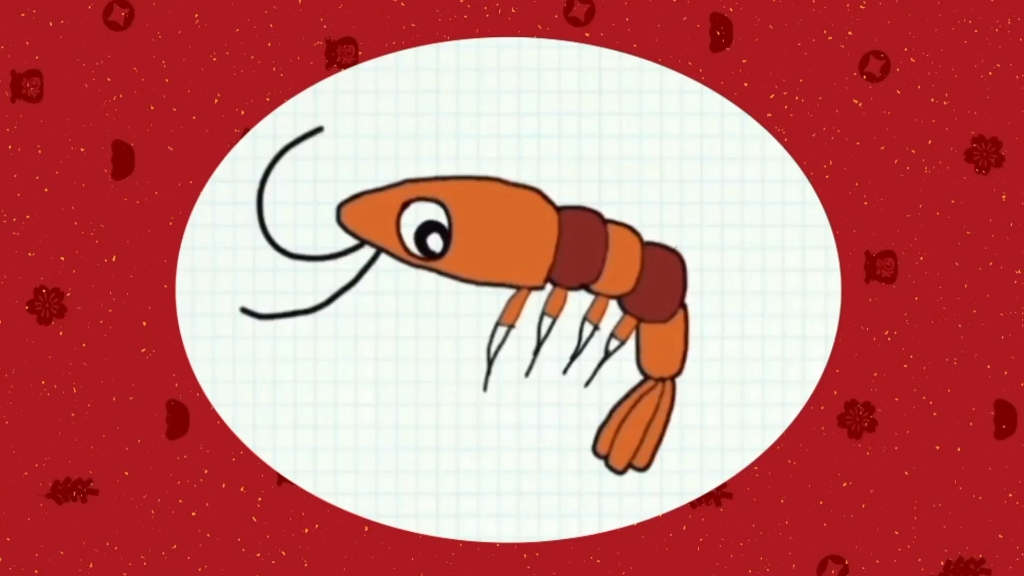 少儿简笔画:一起来画可爱的小虾吧