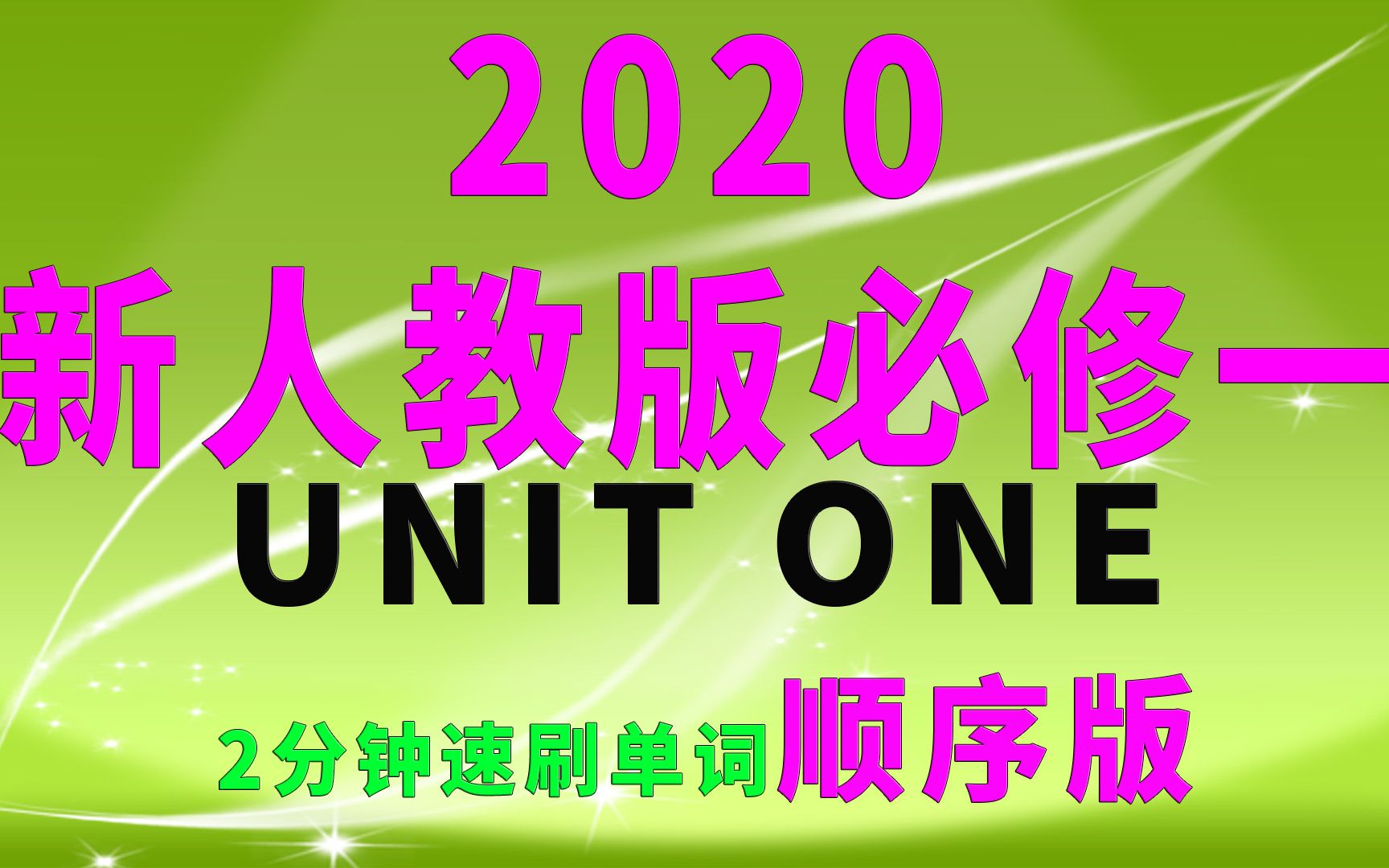 2分钟刷完高中英语必修必修第一册unit1单词(2020新人教绿色护眼版)