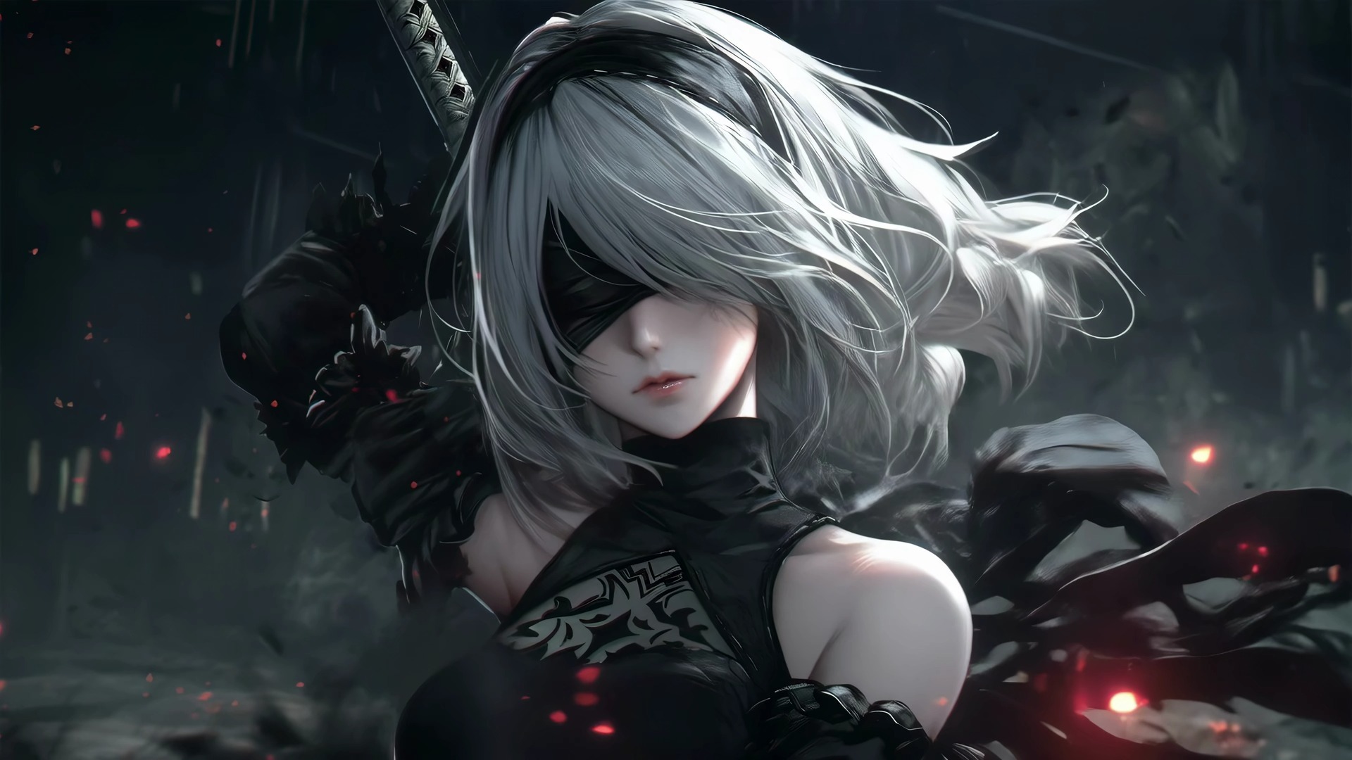 2b小姐姐,用的是什么武器来着?