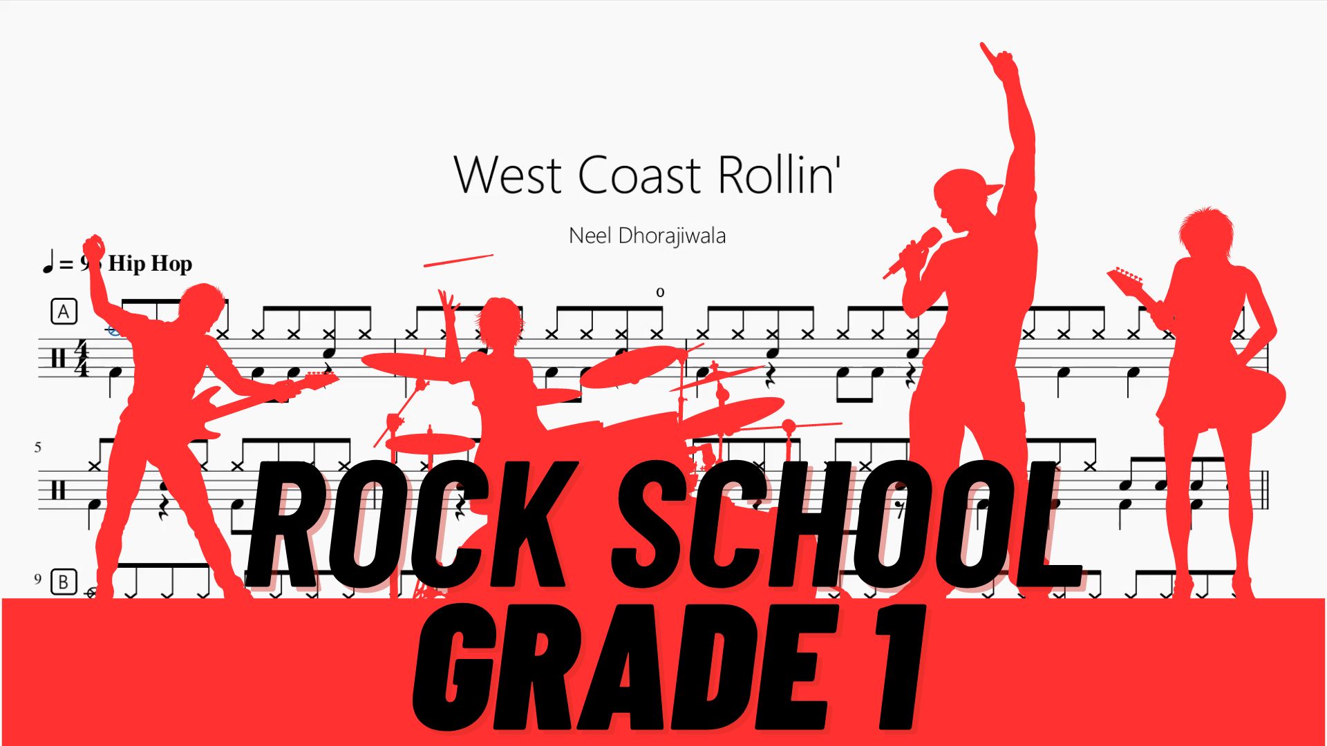 [图]West Coast Rollin'【Rock school Lv1】动态鼓谱