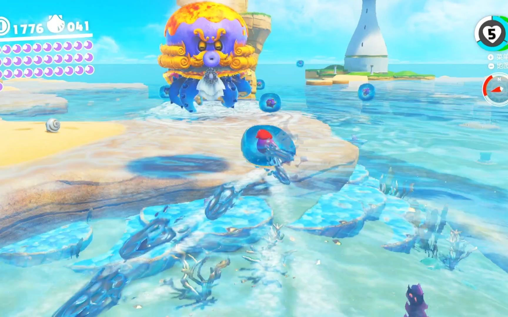 【马里奥奥德赛】11小章鱼vs大章鱼,海之国上